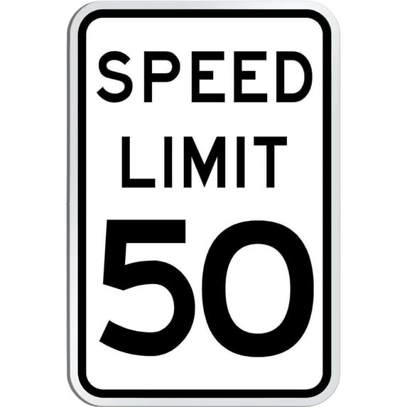 Speed Limit 55 Sign - 8 x 12. A Real Sign. 10 Year 3M Warranty