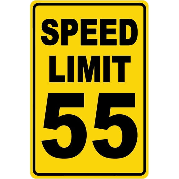 Speed Limit 55 Sign Mph Slow Warning Dector Traffic Road Highway Metal Tin Sign 12x8 Inch