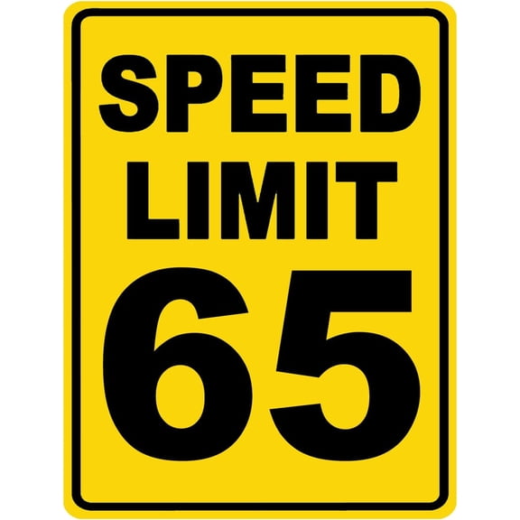 Speed Limit 65 Sign Mph Slow Warning Traffic Road Highway Metal Tin Sign 12x16 Inch
