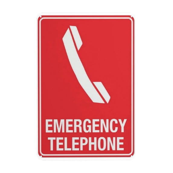 Emergency Telephone Tin Sign Warning Metal Sign Vintage Sign Wall Decor for Home Farm Bar Coffee Shop Club Decoration 8x12 Inch