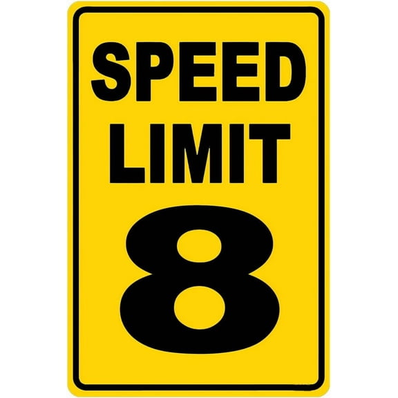 Speed Limit 8 Sign Mph Slow Metal Tin Sign Aluminum Warning Signs For Indoor & Outdoor Yard Lawn Sign Home Decor 8x12 inch