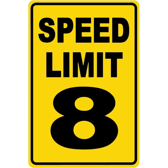 Speed Limit 8 Sign Mph Slow Warning Dector Traffic Road Highway Metal Tin Sign 12x8 Inch