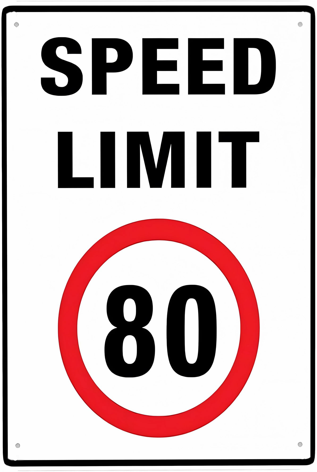 Speed Limit 80 Sign - 8