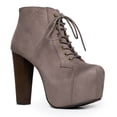 thumbnail image 1 of Speed Limit 98 ROSA Designer Inspired Lita Style Chunky High Heel Lace Up Ankle Boot Bootie - Khaki IMSU, Size 11, 1 of 4