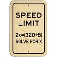 thumbnail image 1 of Speed Limit Algebra Math Problem Sign, 1 of 1