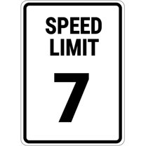 Speed Limit Sign - 7 MPH Signs/Parking Lot Signs Metal Sign Danger Warning Notice Safety Tin Sign 8x12 Inch