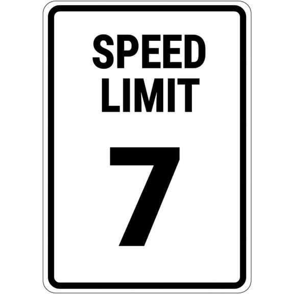 Speed Limit Sign - 7 MPH Signs/Parking Lot Signs Metal Sign Danger Warning Notice Safety Tin Sign 8x12 Inch