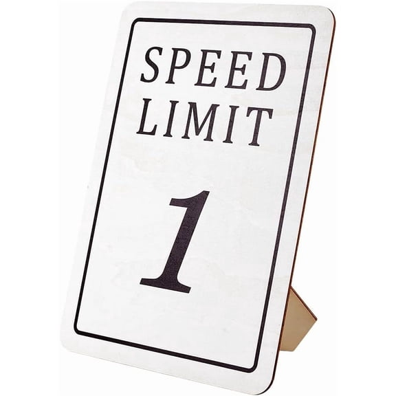 Speed Limit Sign Racing Speed Limit 1 Sign 8x11 inch Wood Traffic Sign Wooden Play Sign with Stand