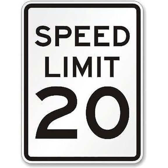 Speed Limit Weatherproof Metal Sign Size: 16 x 12 Inch