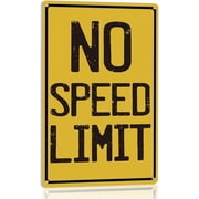 No Speed Limit sign Race Car Decor For Boys Room Vintage Garage Metal Tin Signs Man Cave Decor For Men Funny Street Signs For Bedroom Car Themed Room Decor