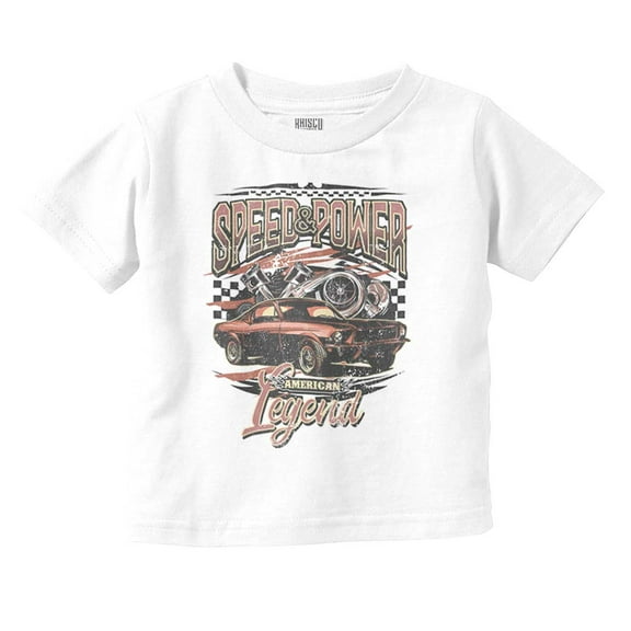 Speed Power American Legend Racecar Toddler Boy Girl T Shirt Infant Toddler Brisco Brands 12M