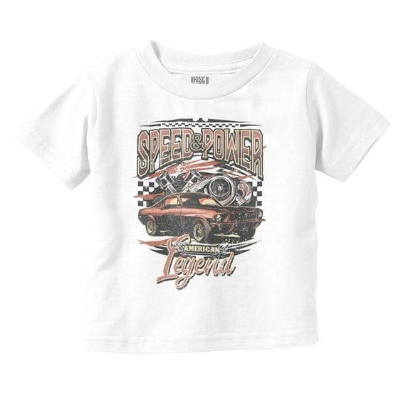 Speed Power American Legend Racecar Toddler Boy Girl T Shirt Infant Toddler Brisco Brands 12M