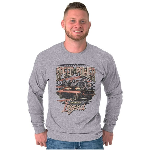 Speed Power American Legend Racecar Plus Size Long Sleeve Graphic Tee Shirt Brisco Brands 2X