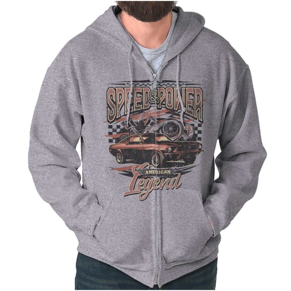 Speed Power American Legend Racecar Zip Up Hoodie Men's Women's Brisco Brands M
