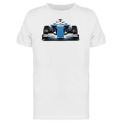 Speed Race Blue Car T-Shirt Men -Image by Shutterstock, Male 4X-Large