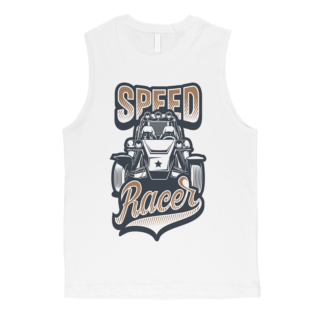 Speed Racer Mens White Muscle Shirt