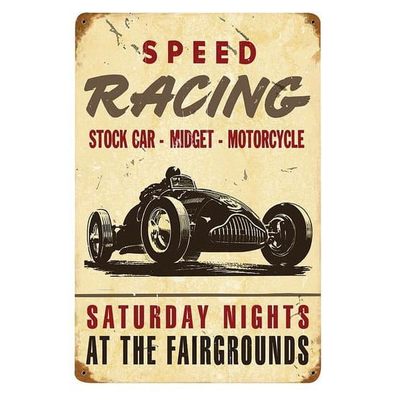 Speed Racing Vintage Tin Sign