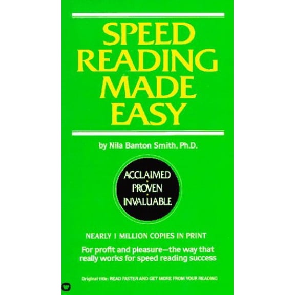 Pre-Owned Speed Reading Made Easy (Mass Market Paperback) 0446314420 9780446314428