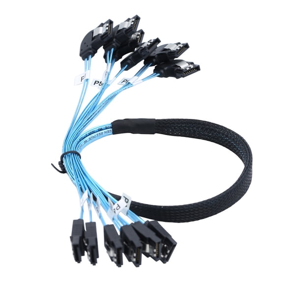 Speed SAS4.0 6SATA to 6SATA 7PIN Data Server Cable for Server and Systems Hard DiskConnection Cable 50/100cm