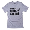 thumbnail image 1 of Speed Skating Live Fast Skate Faster Graphic Men's Grey T-Shirt, 1 of 2