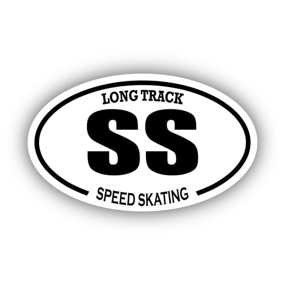 Speed Skating SS Oval Bumper Sticker 3M Vinyl Decal 3 in x 5 in