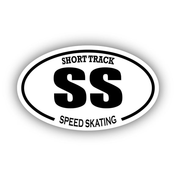 Speed Skating SS Oval Bumper Sticker 3M Vinyl Decal 3 in x 5 in