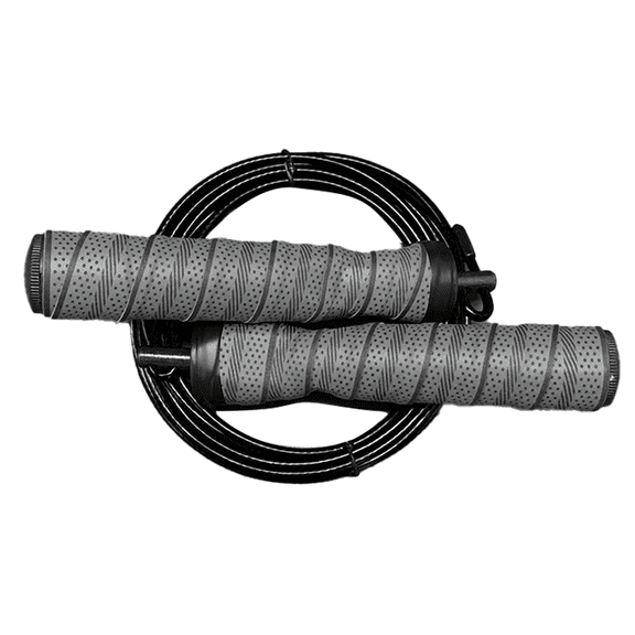 Speed Skipping Rope For Fitness Tangle-Free Adjustable Anti-Slip Handles With Sweat Headbands - black