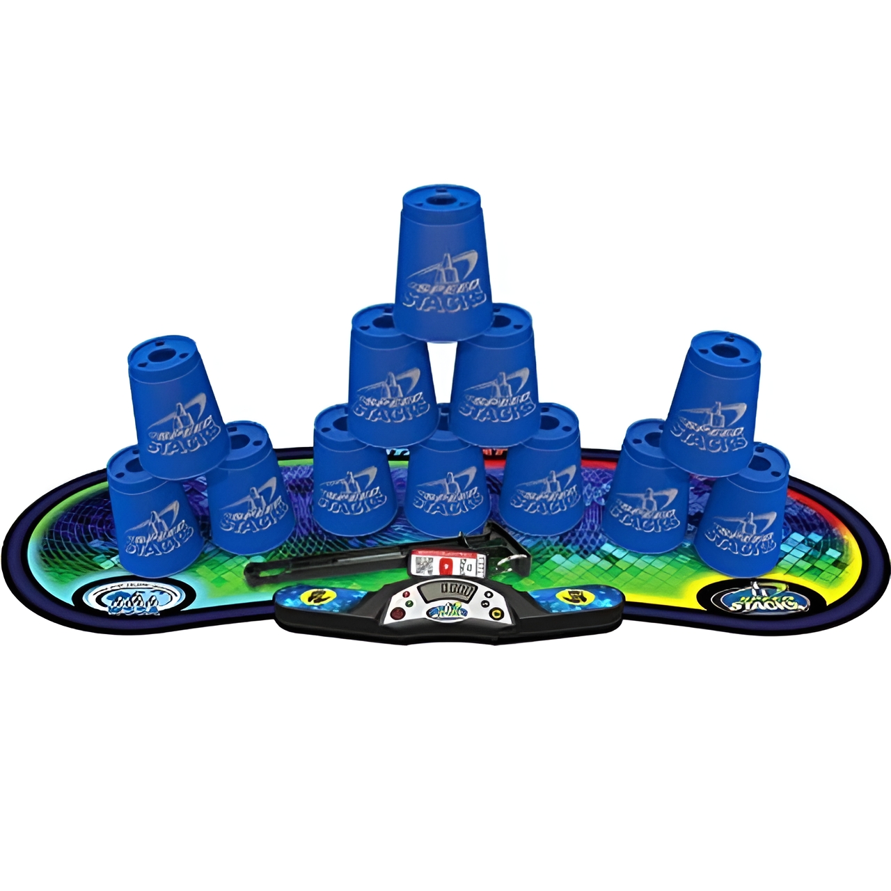 SEISSO 12-Piece Stacking Cups Set – Speed Cup Game For Kids, Hand-Eye Coordination Training (Black & Colored)