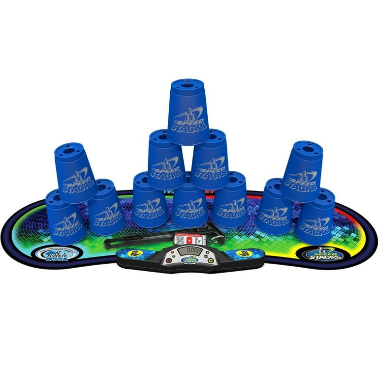Speed Stacks | Sport Stacking Competitor, Blue - 12 Cups, Holding stem,  with GX Timer and mat | WSSA Approved