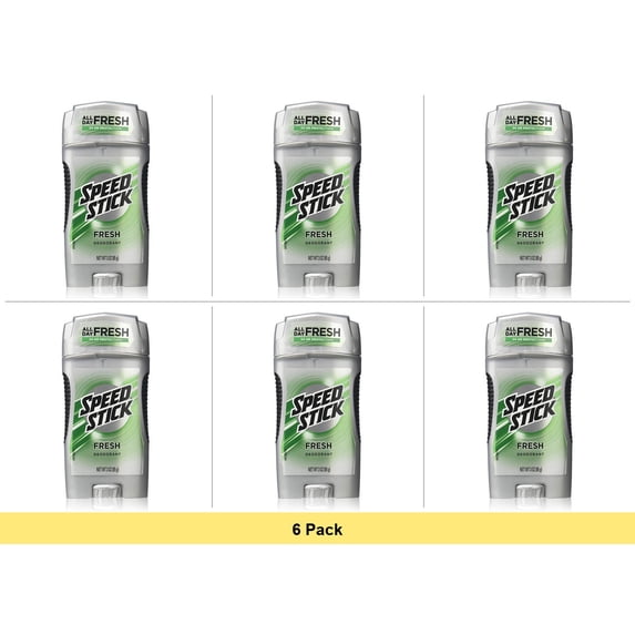 Speed Stick Antiperspirant Deodorant for Men, 24 HR Fresh - 6 Pack Bundle