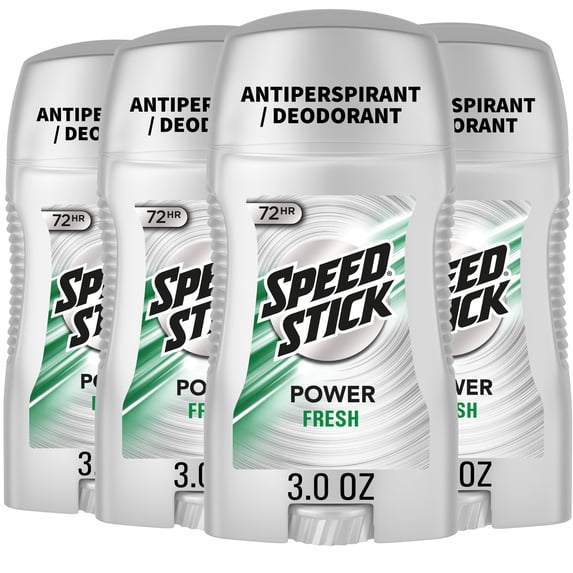 Speed Stick Power Antiperspirant Deodorant for Men, Fresh Scent, 3.0 oz Stick (4 Pack)