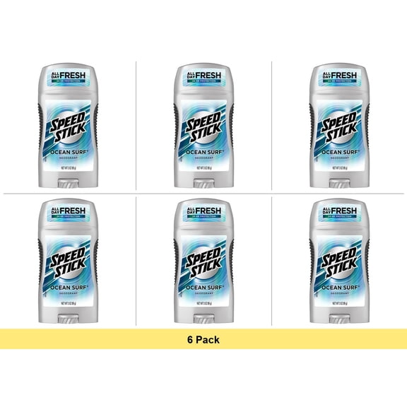 Speed Stick Clear Solid Deodorant 24 HR Ocean Surf 3 OZ - 6 Pack