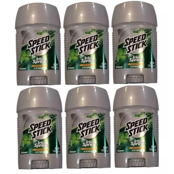 Speed Stick Irish Spring 24 Hr Protection Deodorant & Antiperspirant Stick 6 Pack with Original Scent