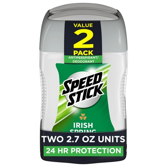 Speed Stick Irish Spring Antiperspirant Deodorant, Original, 2.7 oz, Twin Pack