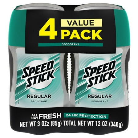 Speed Stick Men's Antiperspirant Deodorant, Regular, 3 oz, 4 Pack