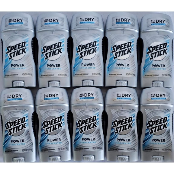Speed Stick Power Anti-Perspirant Deodorant Unscented 3 oz (Pack of 10)
