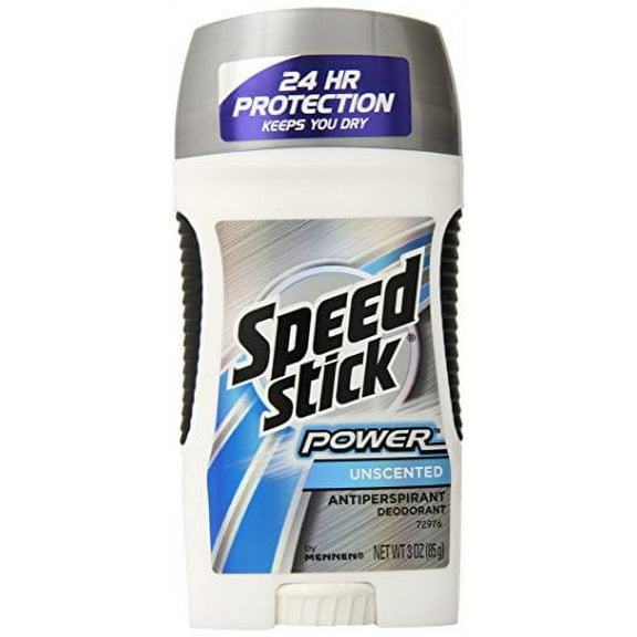 Speed Stick Power Unscented Antiperspirant Deodorant - 3oz, Clear (5 Pack) (Bundle)