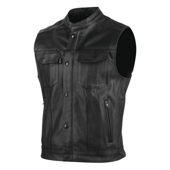 Speed & Strength Band of Brothers Mens Leather Motorcycle Vest Black SM