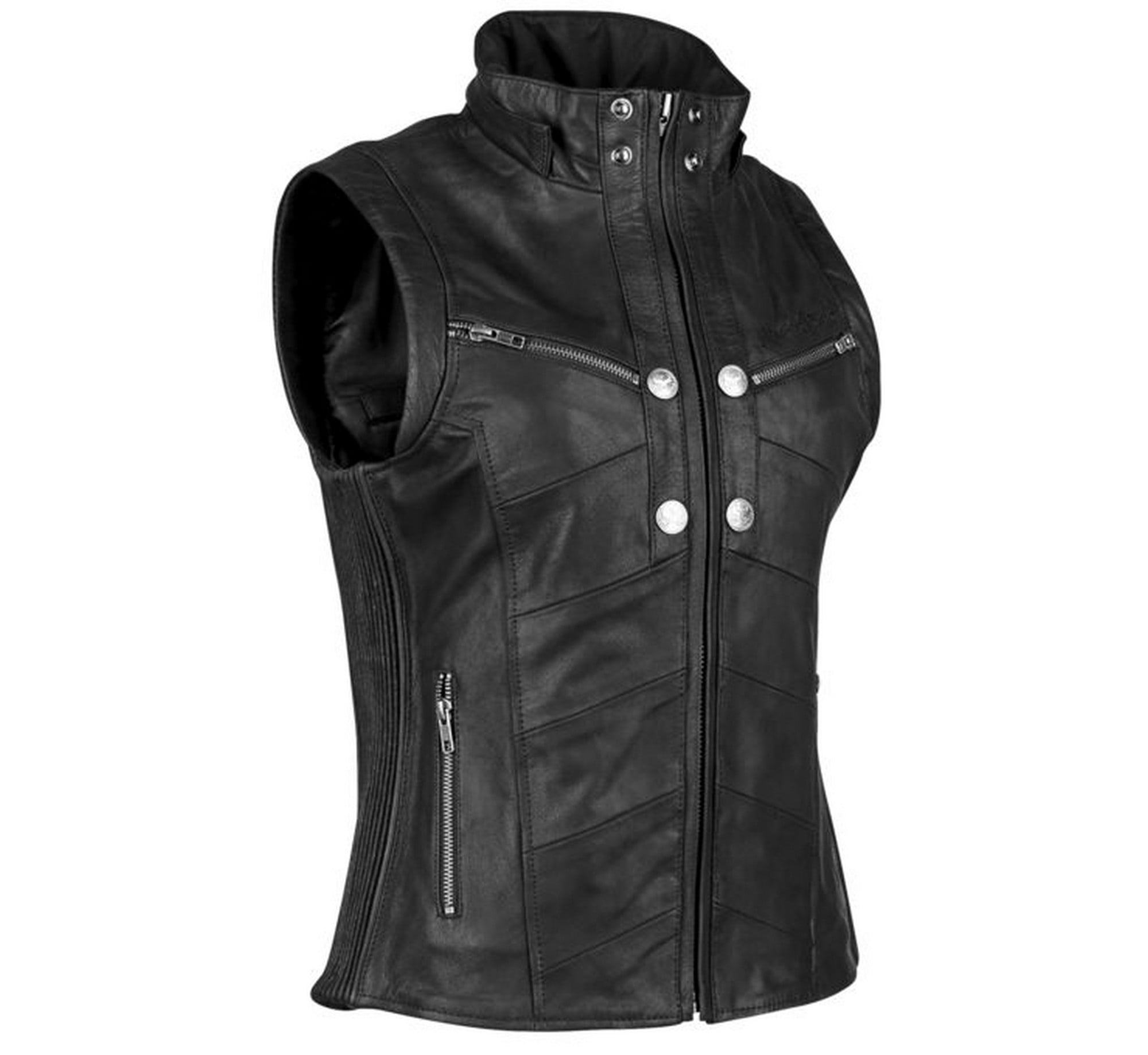 Womens white leather motorcycle vest discount