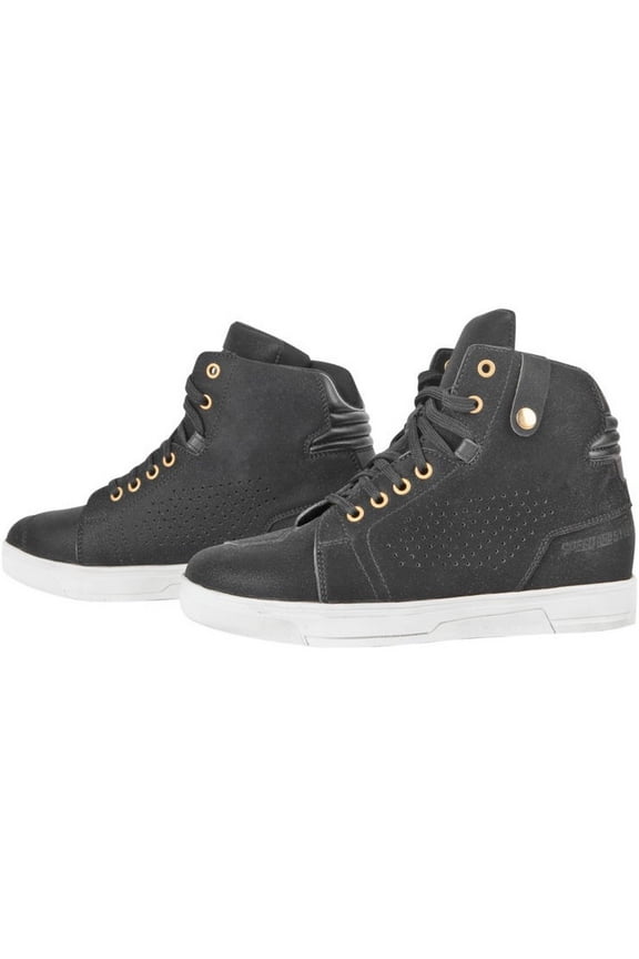 Speed & Strength Mad Dash Womens Motorcycle Riding Shoes Black/White 8 USA