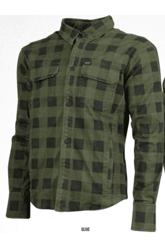 True Grit Armored Motoshirt Olive/Black - Small
