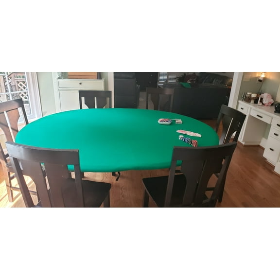 Speed lite Poker Table Cover - Felt Style Tablecloth - Cover only for Green, 60 inch Round lifetime table- Ideal Upgrade Surface for Any Worn Felt Poker Game Table Cover ()