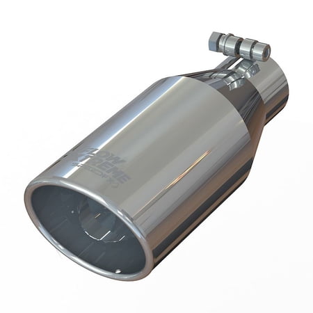SpeedFX TP032545 Exhaust Tail Pipe Tip; Round; Angle Cut; Clamp-On