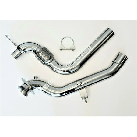 SpeedPower T304 Stainless Steel Dual-Piece Downpipe for ford Mustang Ecoboost 2.3T Enhance Sound