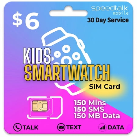 SpeedTalk Mobile Sim Card Kit for Smartwatch 30-Day Plan