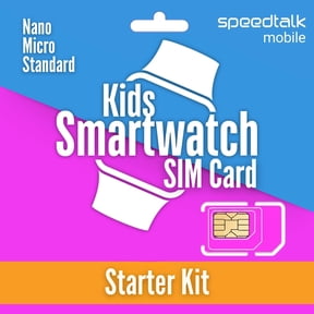 SpeedTalk Mobile SIM Card Starter Kit for Kids Smartwatches and Elderly Smartwatches