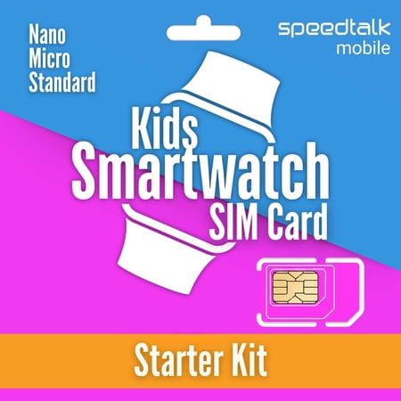 SpeedTalk Mobile SIM Card Starter Kit for Kids Smartwatches and Elderly Smartwatches