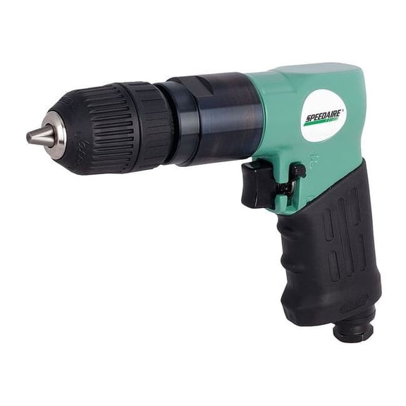 Speedaire Air Drill, Keyless, 3/8 In, 1800 RPM 21AA72