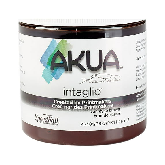 Speedball Akua Intaglio Ink, Van Dyke Brown, 8 oz..