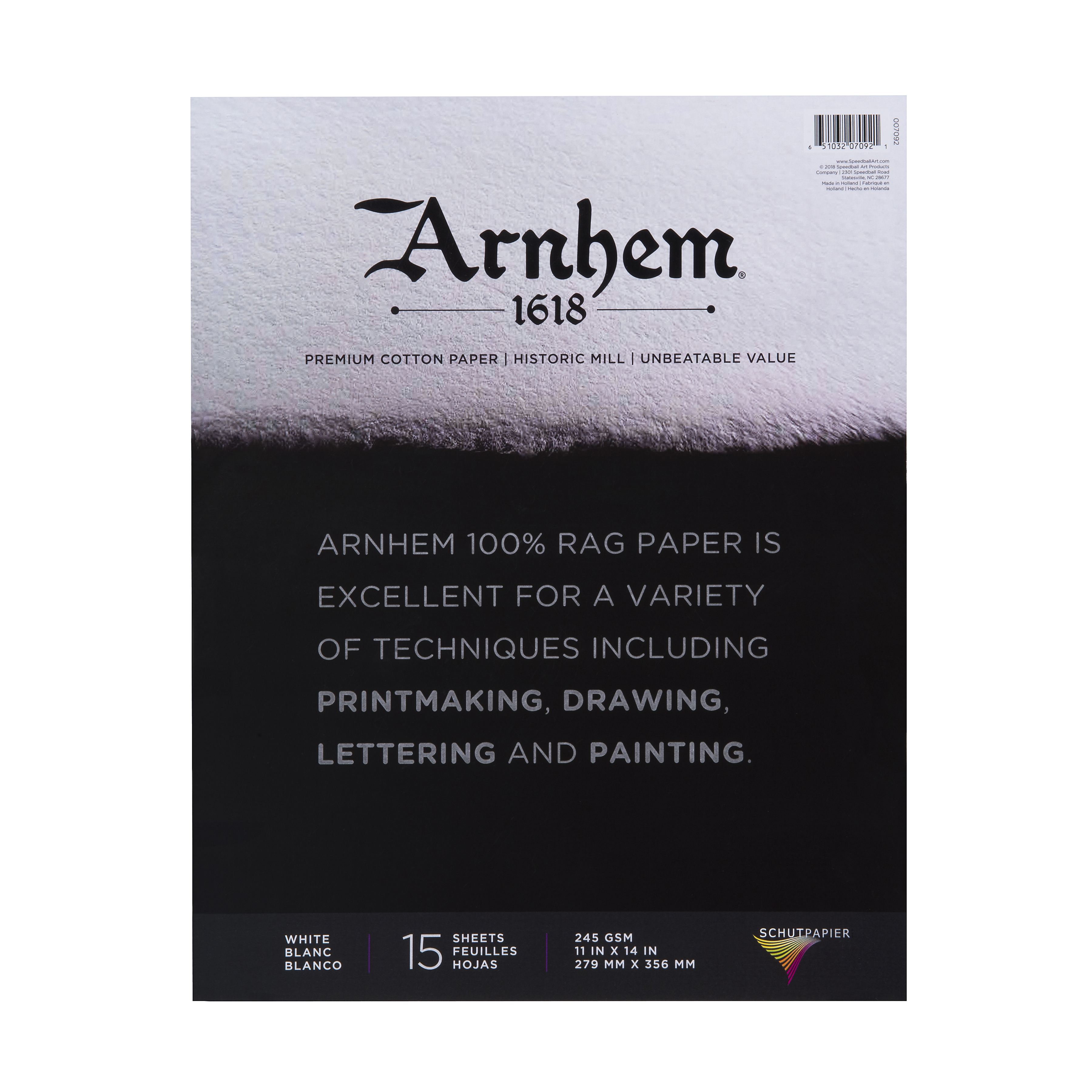 Speedball Arnhem 1618 Paper Pad, 11" x 14", 15 Sheets/Pad